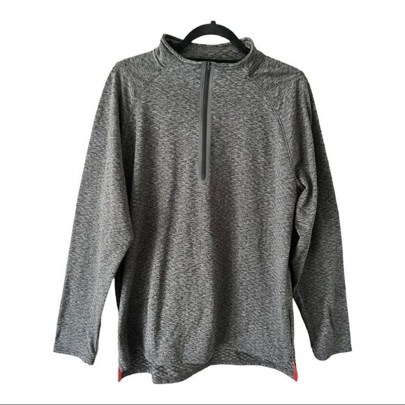 Spyder Men’s Long Sleeve Gray/Black Marled 1/4 Zip Shirt - Picture 1 of 9